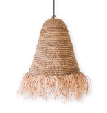 KantoormeubelenPlus Raffia Boho Lampenkap – Hanglamp – Hanglamp – Handgeweven Plafondlamp met Lange Franjes (3 maten Ø 30/40/50 cm) KALIMA