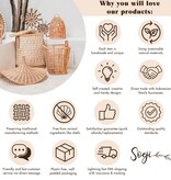 KantoormeubelenPlus Raffia Boho Lampenkap – Hanglamp – Hanglamp – Handgeweven Plafondlamp met Lange Franjes (3 maten Ø 30/40/50 cm) KALIMA