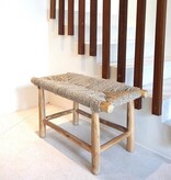 Soeji Bank SUNGAI gemaakt van massief hout met zitvlak van geweven zeegras