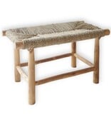 Bank SUNGAI gemaakt van massief hout met zitvlak van geweven zeegras