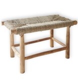 Soeji Bank SUNGAI gemaakt van massief hout met zitvlak van geweven zeegras