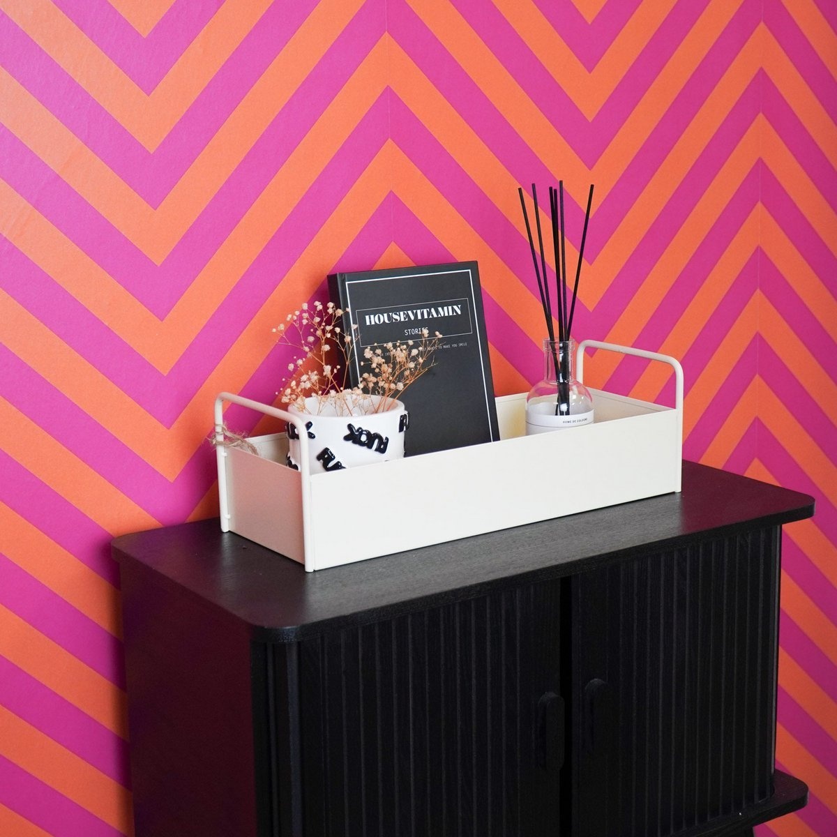 Lade - met handgrepen -metal - zand - 41,5x15,5x13cm