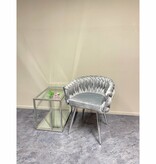 KantoormeubelenPlus Eva Chair Velvet Grey Chrome Frame