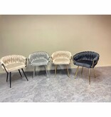 KantoormeubelenPlus Eva Chair Velvet Grey Chrome Frame