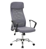 Grijze bureaustoel met mesh en stoffen bekleding