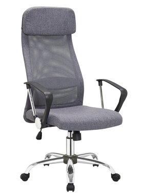 SalesFever Grijze bureaustoel met mesh en stoffen bekleding