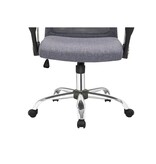 Grijze bureaustoel met mesh en stoffen bekleding