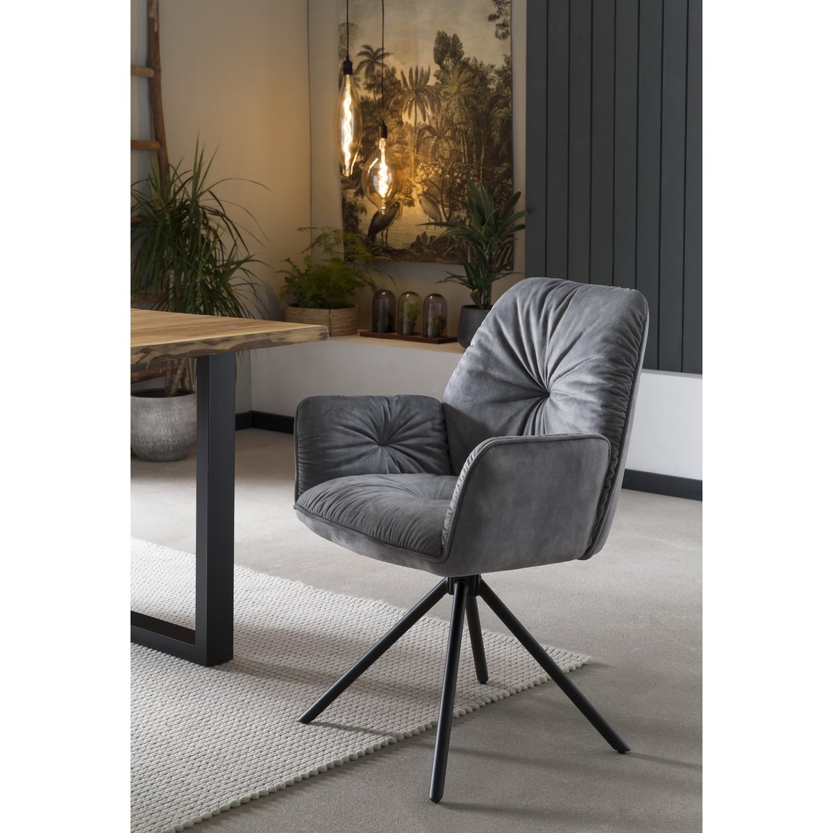 Fauteuil met 360° draaifunctie, grijs