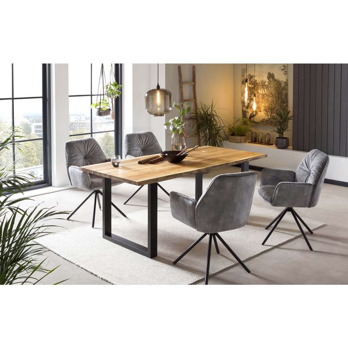 Fauteuil met 360° draaifunctie, grijs