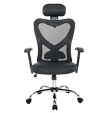 SalesFever Zwarte bureaustoel met mesh hoofdsteunen
