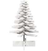 VidaXL Kerstdecoratie kerstboom 80 cm massief grenenhout wit