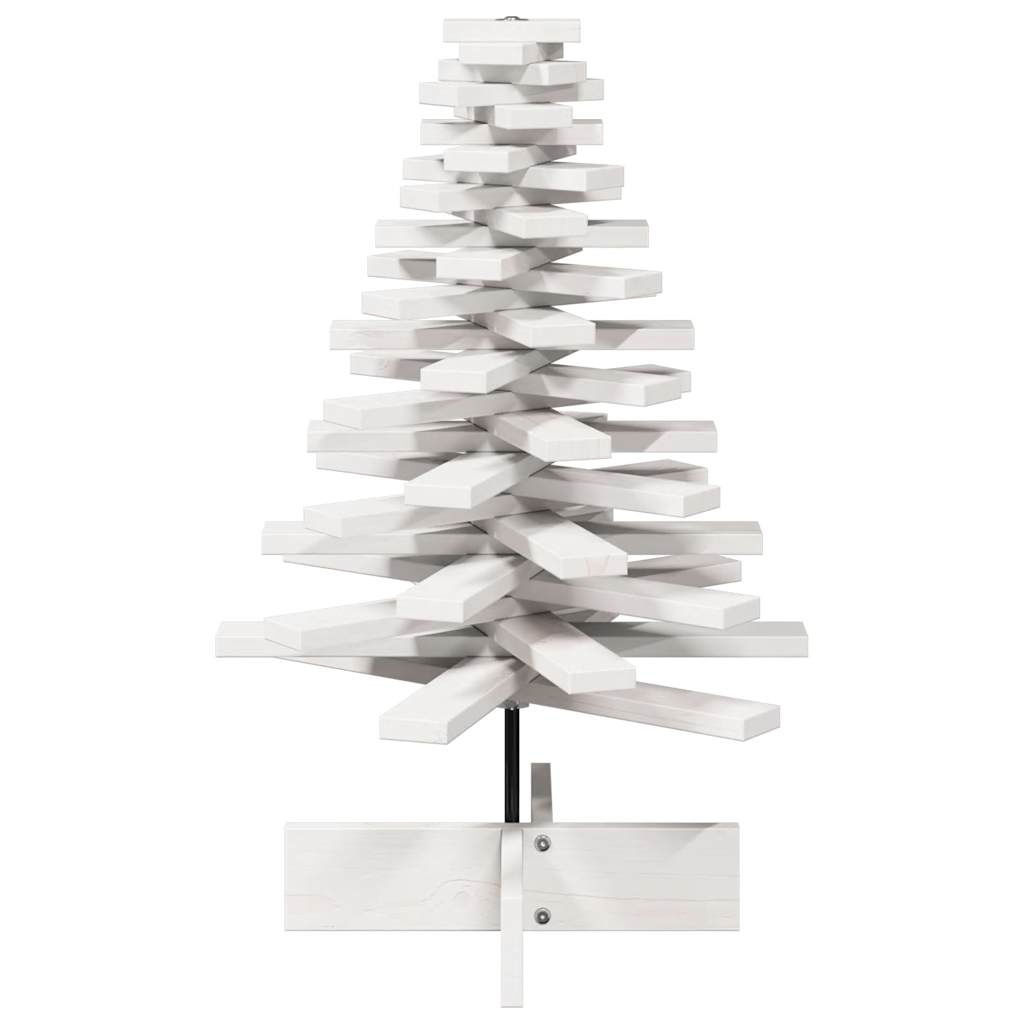 VidaXL Kerstdecoratie kerstboom 80 cm massief grenenhout wit