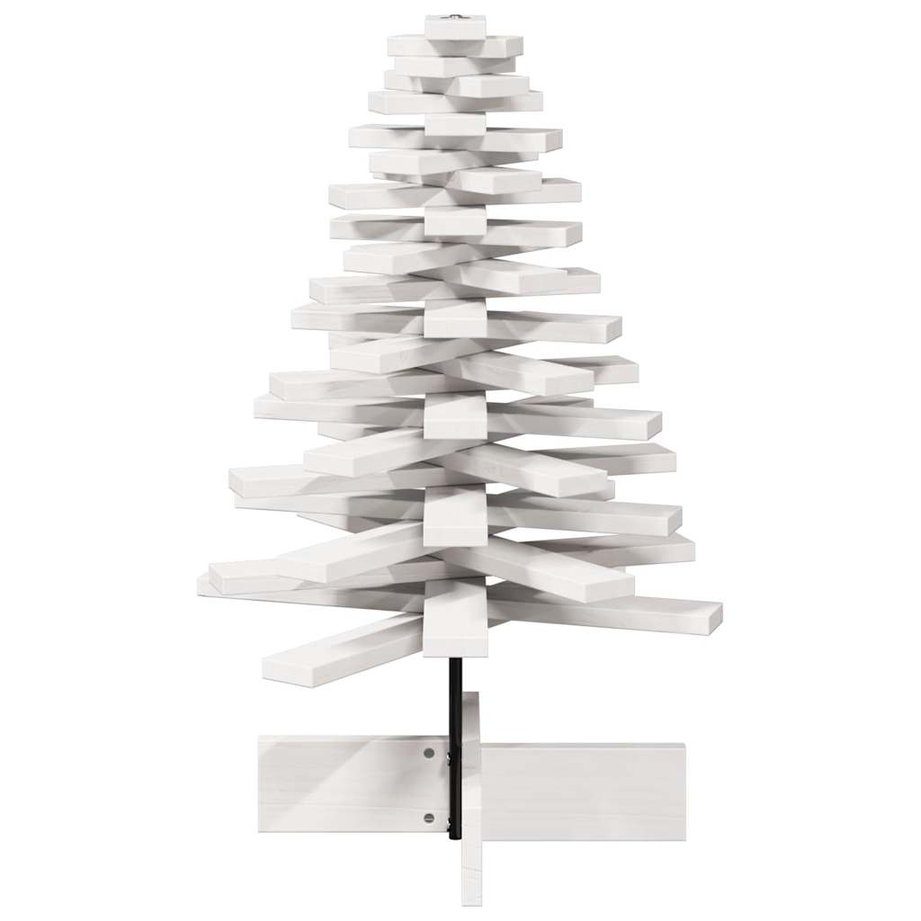 VidaXL Kerstdecoratie kerstboom 80 cm massief grenenhout wit