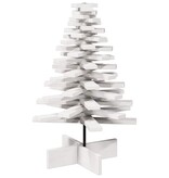 VidaXL Kerstdecoratie kerstboom 80 cm massief grenenhout wit