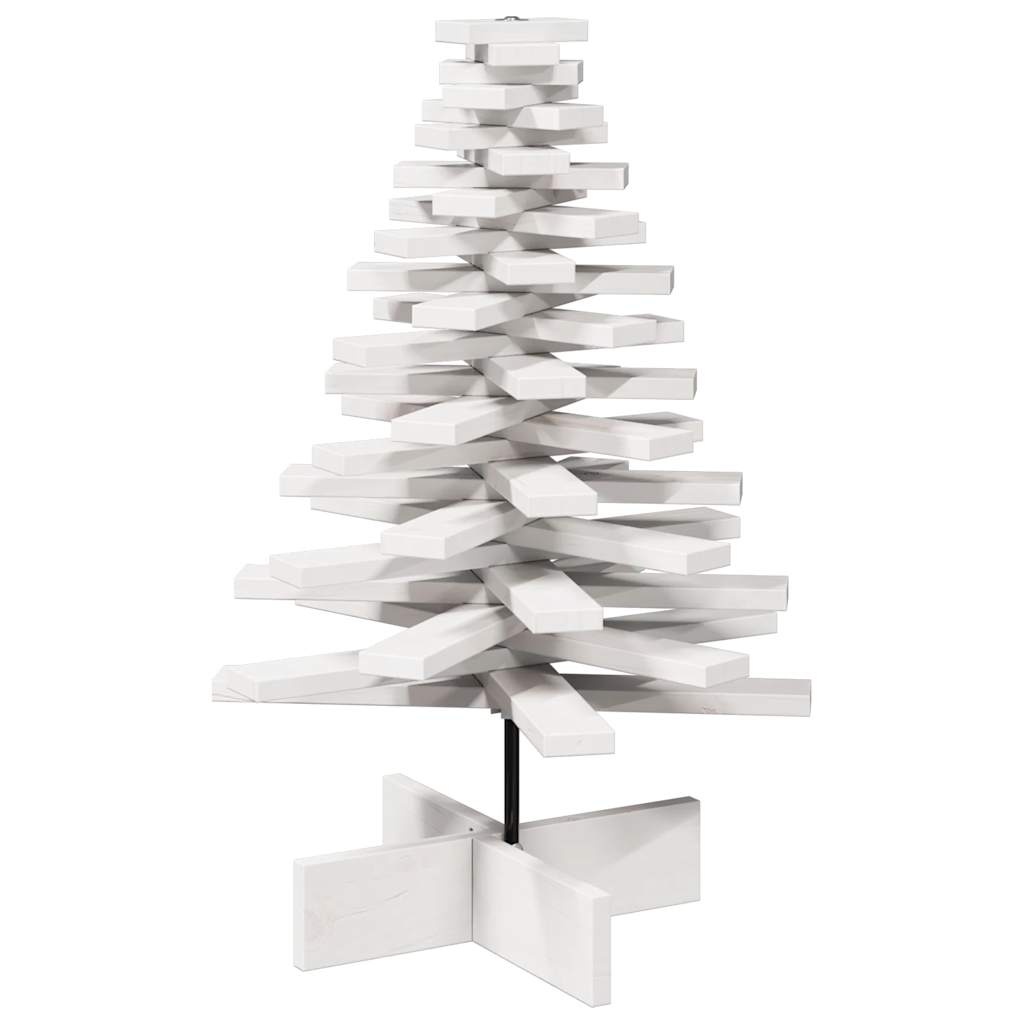 VidaXL Kerstdecoratie kerstboom 80 cm massief grenenhout wit