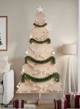 VidaXL Kerstdecoratie kerstboom 180 cm massief grenenhout