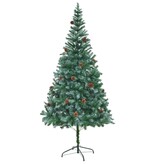 VidaXL Kunstkerstboom met dennenappels 210 cm