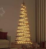 VidaXL Kerstboom met 130 LED Naturel 210 cm massief essenhout