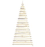 VidaXL Kerstboom met 130 LED Naturel 210 cm massief essenhout