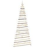 VidaXL Kerstboom met 130 LED Naturel 210 cm massief essenhout