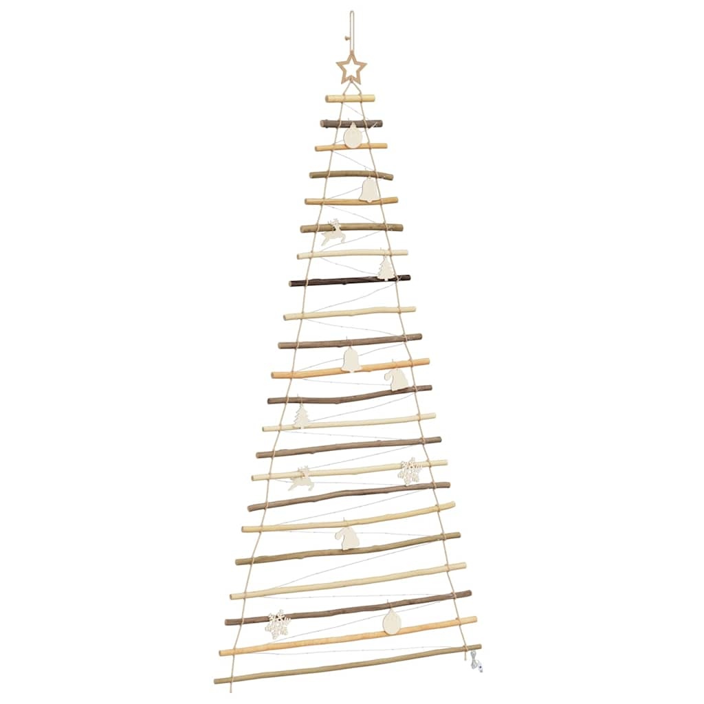 VidaXL Kerstboom met 130 LED Naturel 210 cm massief essenhout