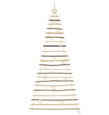 VidaXL Kerstboom met 130 LED Naturel 210 cm massief essenhout