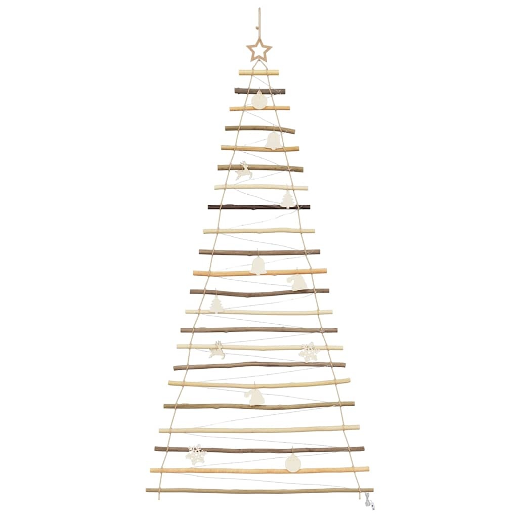 VidaXL Kerstboom met 130 LED Naturel 210 cm massief essenhout