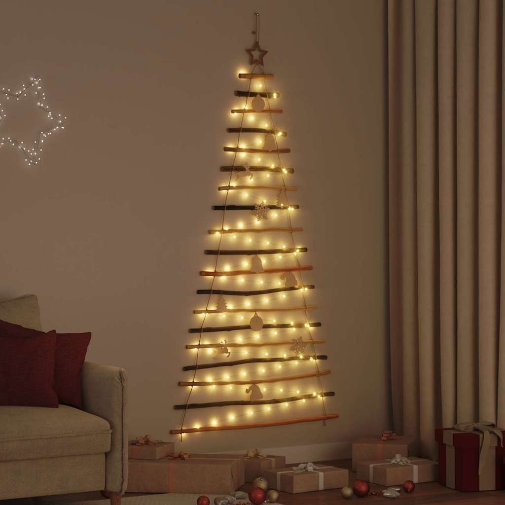 VidaXL Kerstboom met 100 LED Naturel 180 cm massief essenhout
