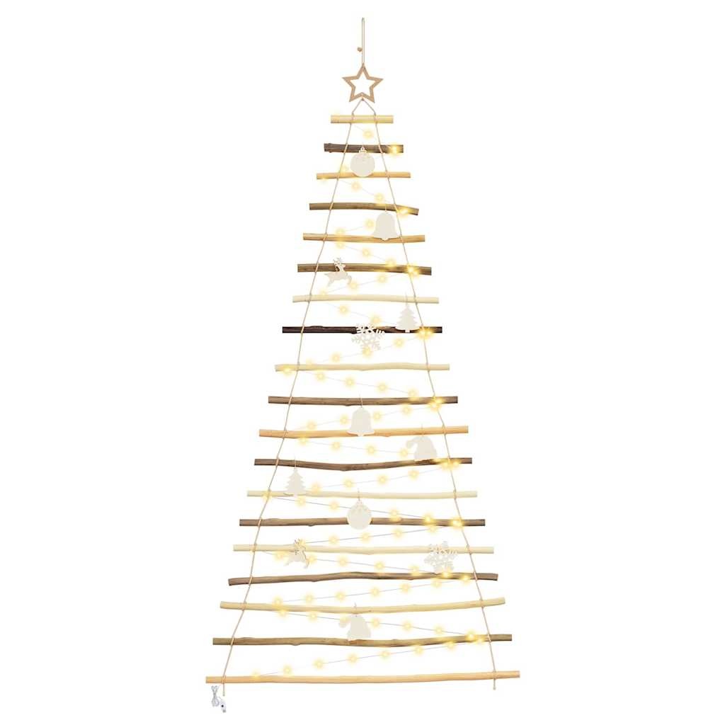 VidaXL Kerstboom met 100 LED Naturel 180 cm massief essenhout