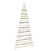 VidaXL Kerstboom met 100 LED Naturel 180 cm massief essenhout