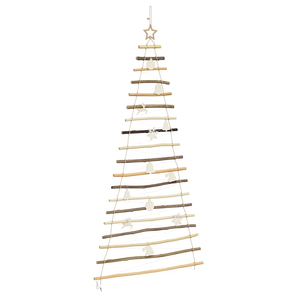 VidaXL Kerstboom met 100 LED Naturel 180 cm massief essenhout
