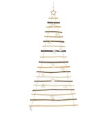 VidaXL Kerstboom met 100 LED Naturel 180 cm massief essenhout