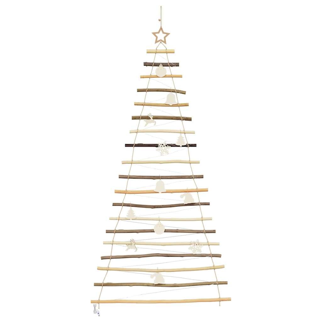 VidaXL Kerstboom met 100 LED Naturel 180 cm massief essenhout