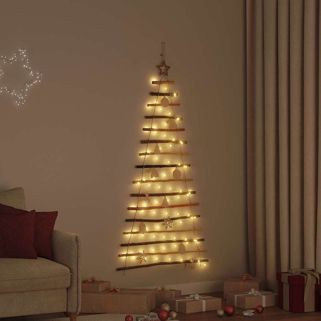 VidaXL Kerstboom met 80 LED Naturel 150 cm massief essenhout