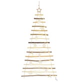 VidaXL Kerstboom met 80 LED Naturel 150 cm massief essenhout