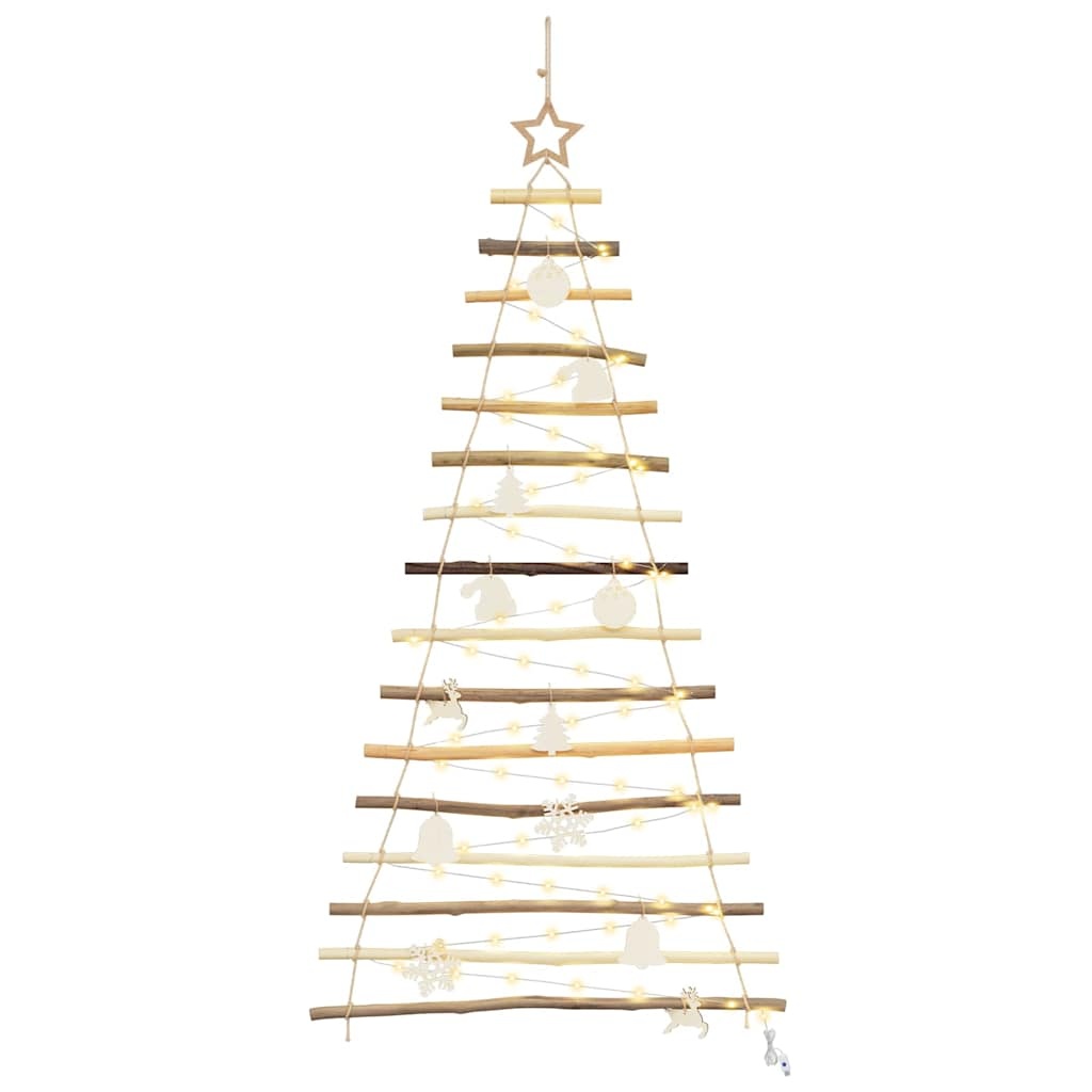 VidaXL Kerstboom met 80 LED Naturel 150 cm massief essenhout