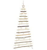 VidaXL Kerstboom met 80 LED Naturel 150 cm massief essenhout