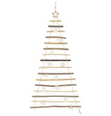 VidaXL Kerstboom met 80 LED Naturel 150 cm massief essenhout