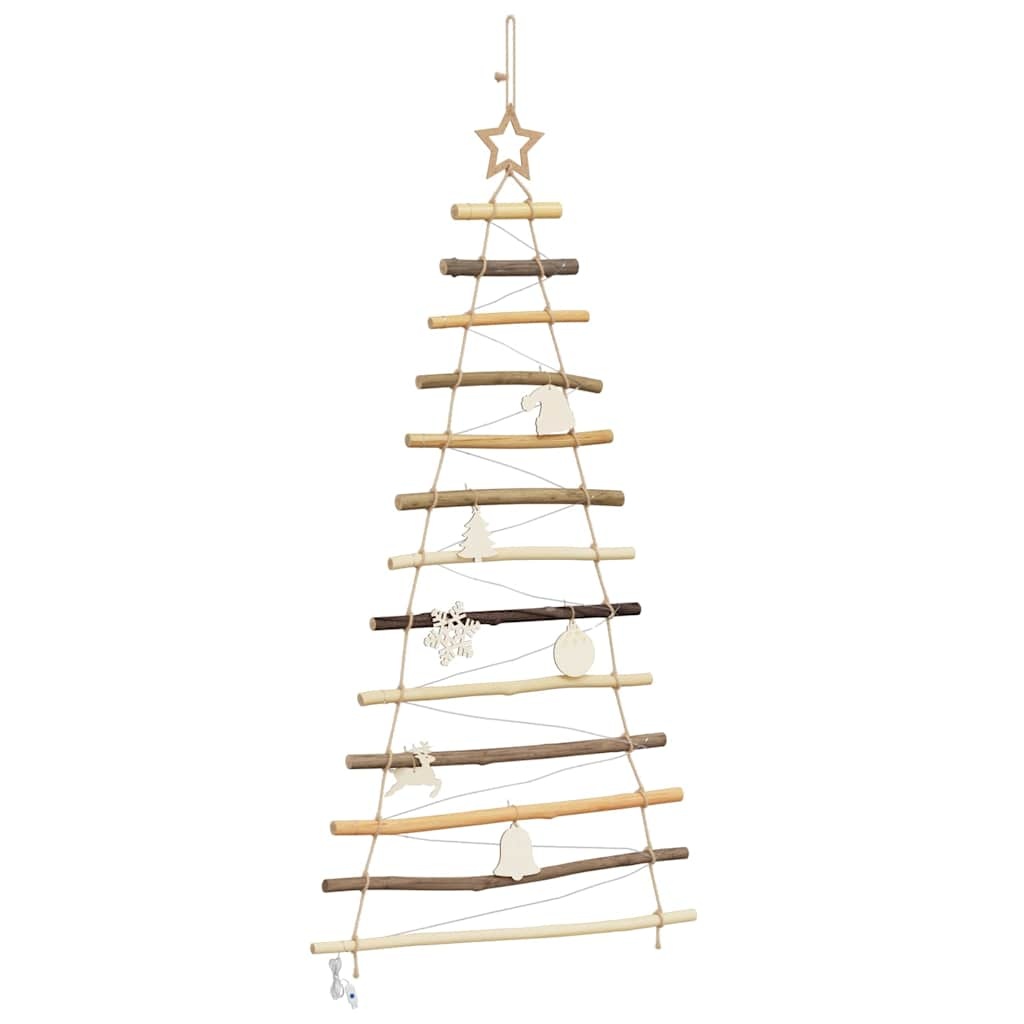 VidaXL Kerstboom met 50 LED Naturel 120 cm massief essenhout
