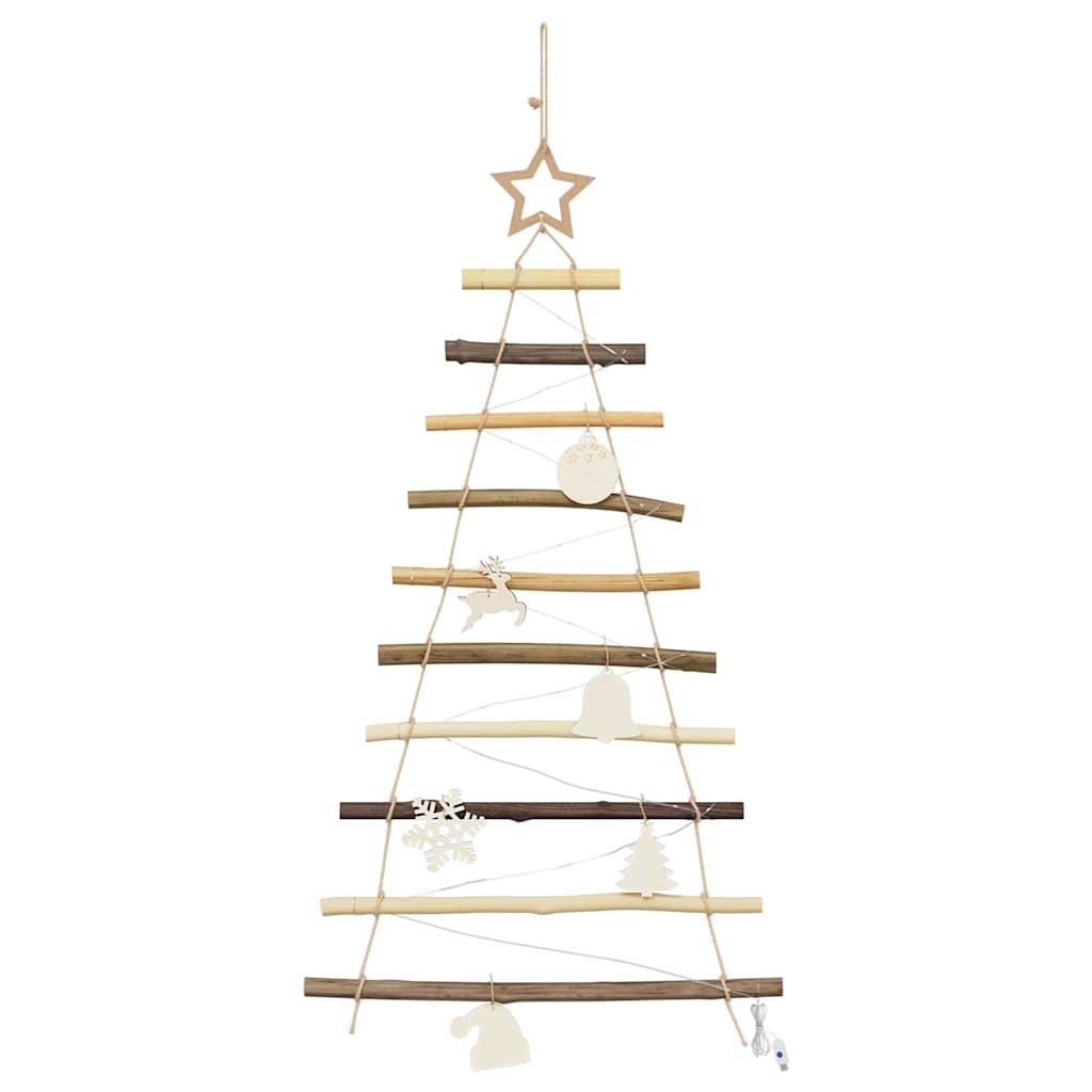 VidaXL Kerstboom met 30 LED Naturel 90 cm massief essenhout