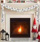 VidaXL Kerstbal Guirlande Wit en Zilver 186 cm Polystyreen