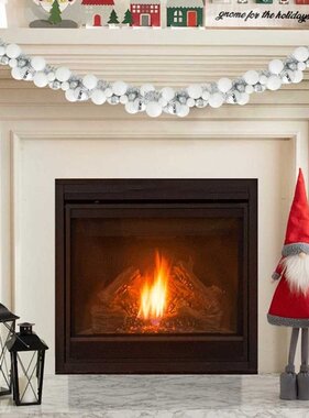 VidaXL Kerstbal Guirlande Wit en Zilver 186 cm Polystyreen