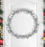 VidaXL Kerstbal Guirlande Wit en Zilver 186 cm Polystyreen