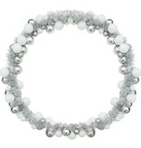 VidaXL Kerstbal Guirlande Wit en Zilver 186 cm Polystyreen