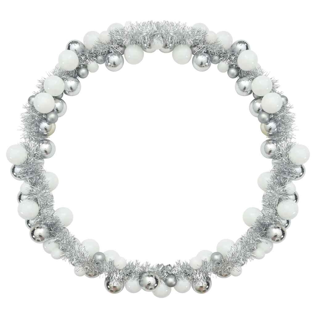 VidaXL Kerstbal Guirlande Wit en Zilver 186 cm Polystyreen