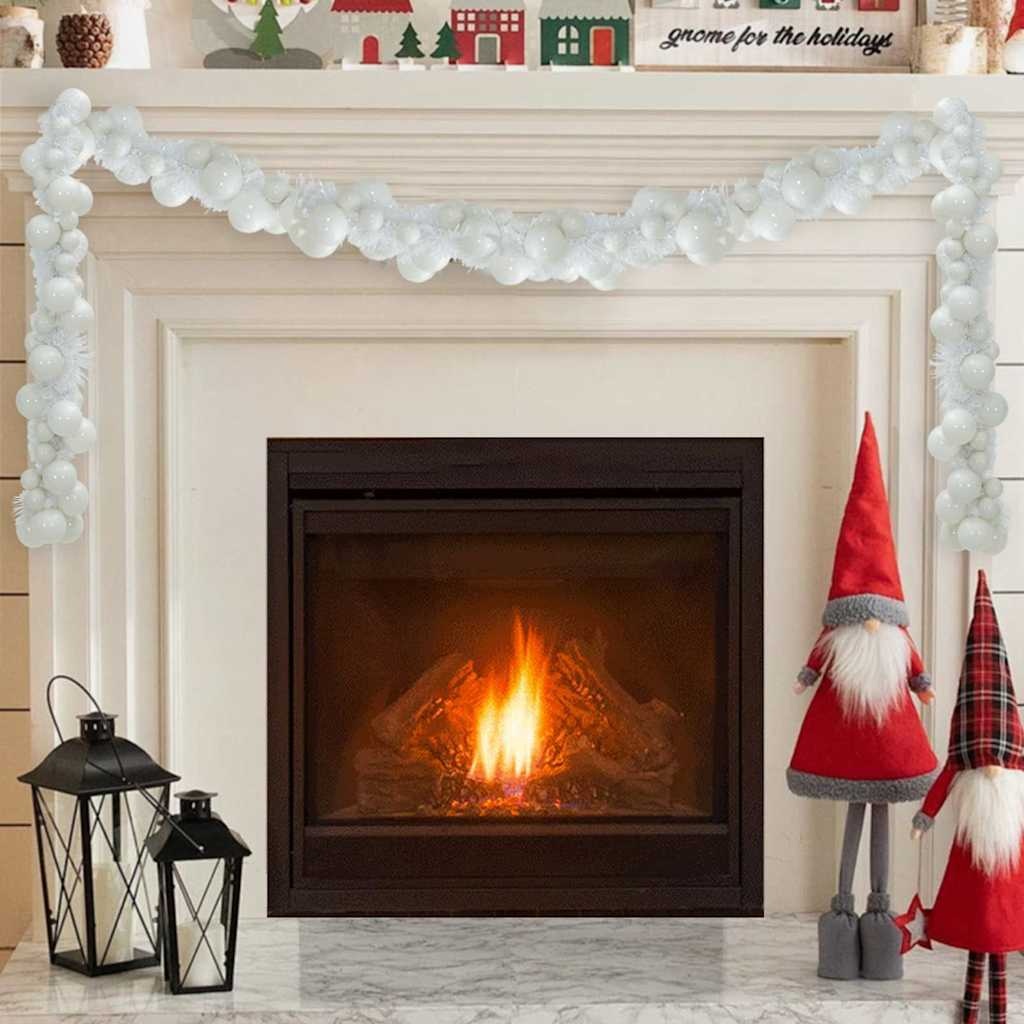 VidaXL Kerstbal Guirlande Wit 186 cm Polystyreen