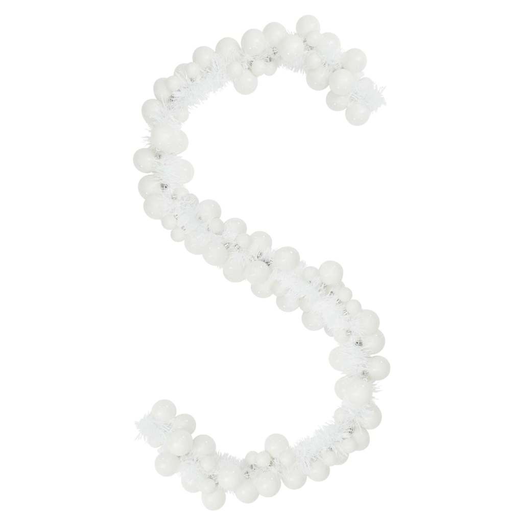 VidaXL Kerstbal Guirlande Wit 186 cm Polystyreen