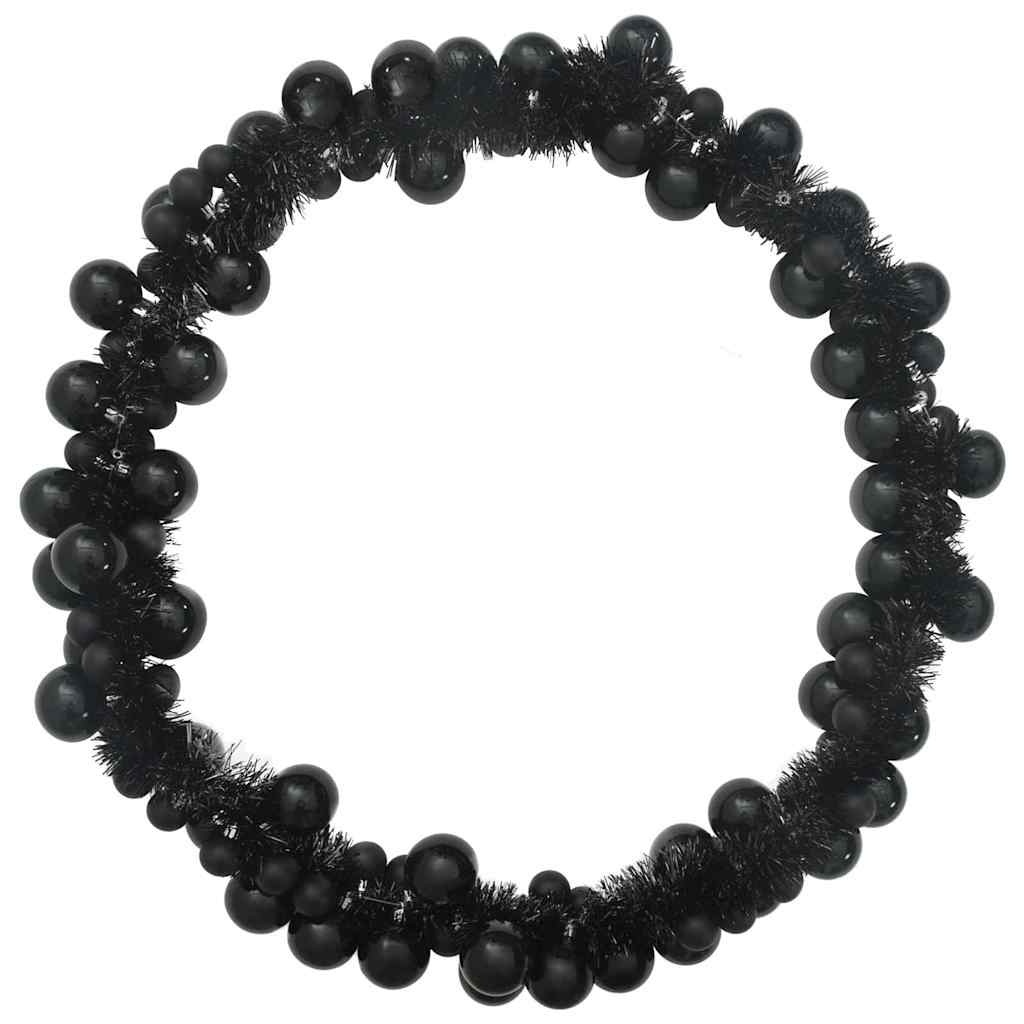 VidaXL Kerstbal Guirlande Zwart 186 cm Polystyreen