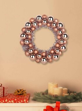 VidaXL Kerstbal Kransen 2 pcs Rose Gold 33 x 33 x 7 cm Polystyreen