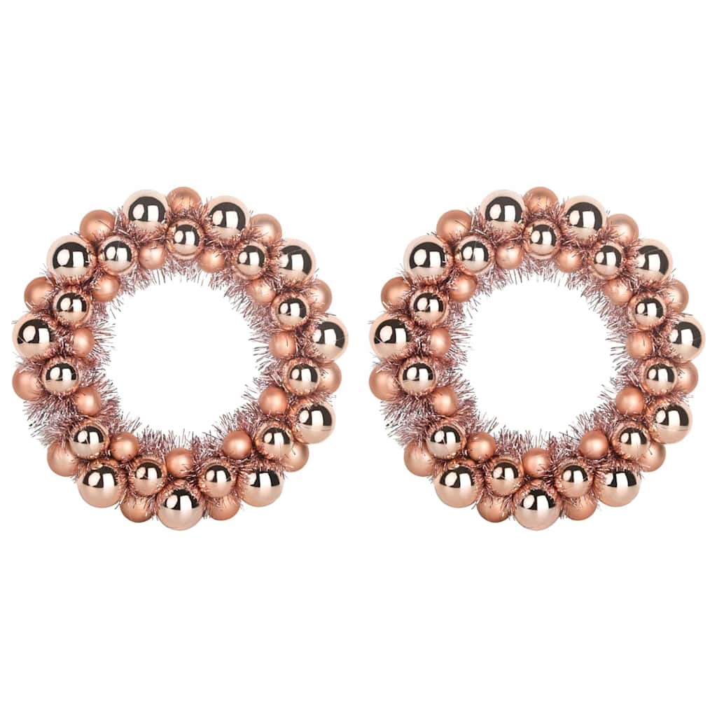VidaXL Kerstbal Kransen 2 pcs Rose Gold 33 x 33 x 7 cm Polystyreen